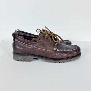 Polo Ralph Lauren Men's Size 9 D Reegan Brown Leather Boat Shoes Slip On Loafers